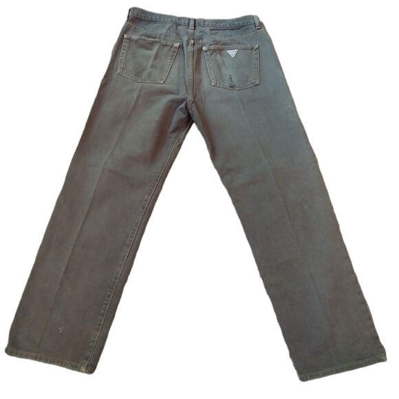 Vintage Guess Triangle Washed Olive Green Classic Fit Straight Leg Waist 32 - Picture 2 of 11
